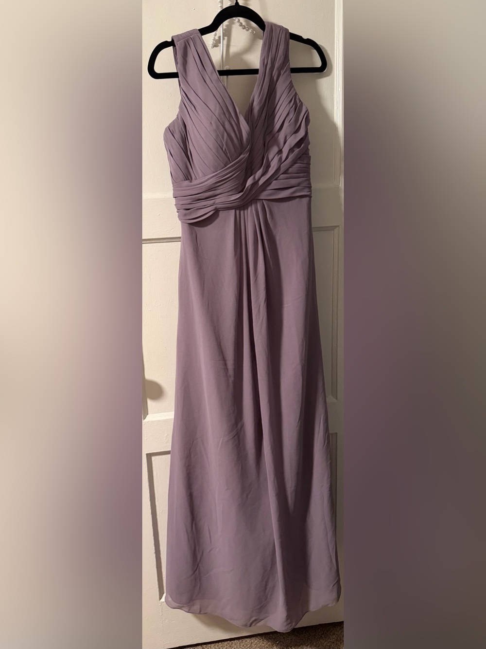 D’Zage Bridesmaid Elegant Lavender Empire Waist Chiffon Formal Dress Sz 16